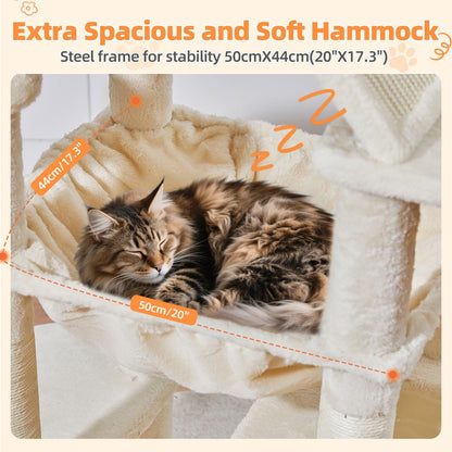 Taoqimiao Kratzbaum MS026LM 180 cm für grosse Katzen, beige