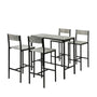 SoBuy OGT14-HG Bartisch Set 5-teilig mit 4 Hockern - Grau. Graues Bartischset mit 4 Hockern für Mahlzeiten und Getränke.