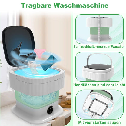Mini 14L Camping Waschmaschine – Grün mit Schleuder