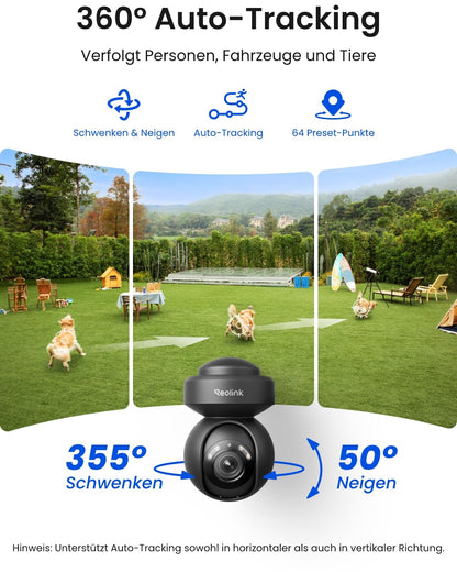 Reolink E1 Outdoor 5MP PTZ Überwachungskamera WLAN, 3X optischer Zoom