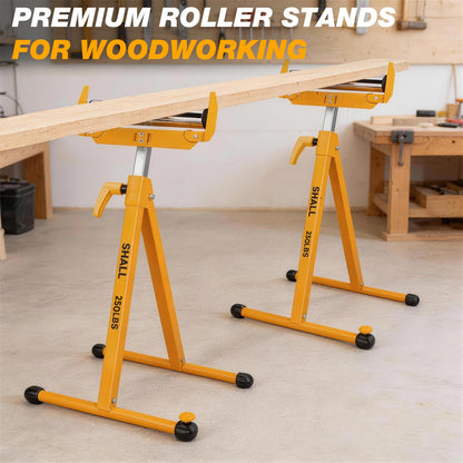 Shall Rollenständer 2er-Set faltbar für Tischsäge-Auslauf 250 lbs