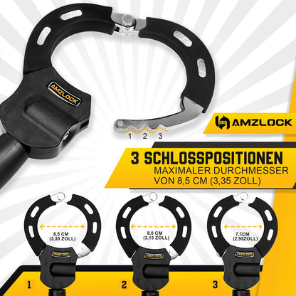AMZLOCK E-Scooter Schloss 8 mm Kettenschloss mit Handschellenschloss