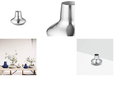 Georg Jensen HK Vase – Polierter Edelstahl Silber 22.5cm