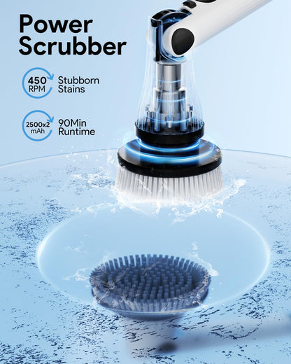 Leebein Spin Scrubber - Elektrische Reinigungsbürste, 8-teilig