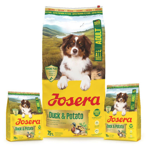 Josera Adult Duck & Potato Hundefutter 2 x 12,5 kg getreidefrei, Trockenfutter für ausgewachsene Hunde
