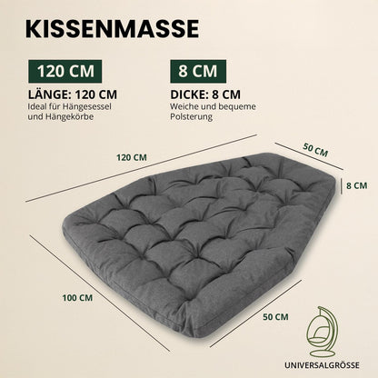 Bjird Hängesessel Kissen, Sitzauflage für Polyrattan & Rattan, Beige