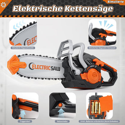 Vanplay Werkzeugkoffer Kinder, Werkzeugset mit Elektrowerkzeug
