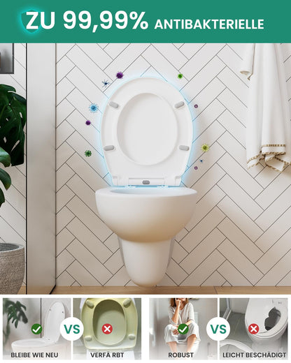 Anycee WC-Sitz mit Absenkautomatik aus Duroplast, oval, weiss