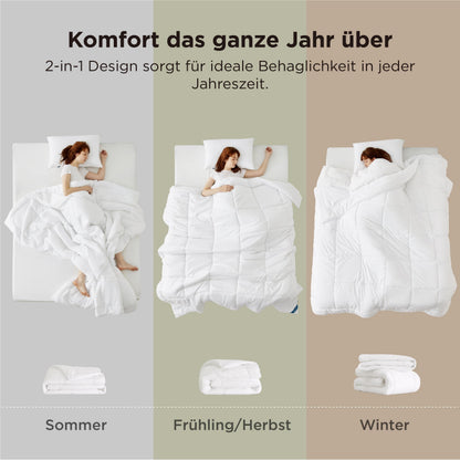 BEDSURE 4 Jahreszeiten Bettdecke 200x200 cm (450 GSM, 2-teilig)