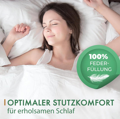 Federkissen Made in Germany Kopfkissen - 80x80 cm 2er Set