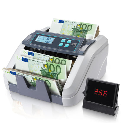 MUNBYN IMC51 Geldscheinzähler EUR mit Falschgelderkennung - Grau