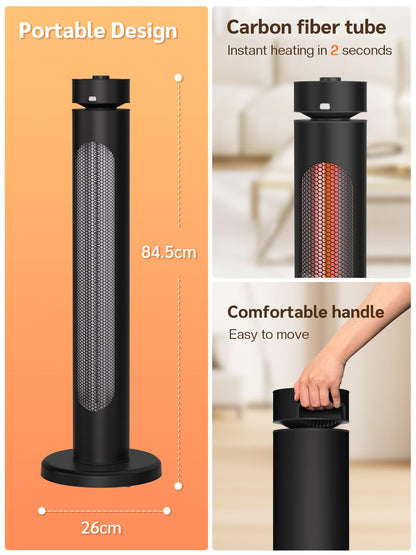 Infrarot Standheizstrahler outdoor - 1500W Oszillation IP65