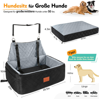 Hundesitz Auto für Grosse & Mittlere Hunde – Rücksitz, Waschbar