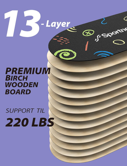 Sportneer Balance Board für Kinder, Wobble Board mit Rolle