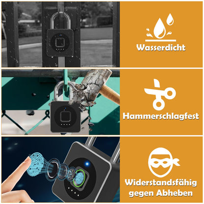 Anweller Vorhängeschloss mit Fingerabdruck und App, wetterfest
