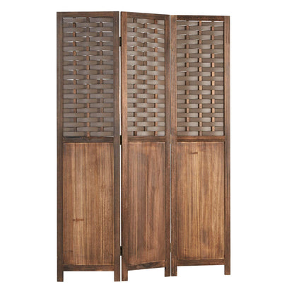 Homestyle4u 2000 Paravent Raumteiler Holz braun 3-teilig. Flexibler Raumteiler zur Abgrenzung von Bereichen oder für Privatsphäre.