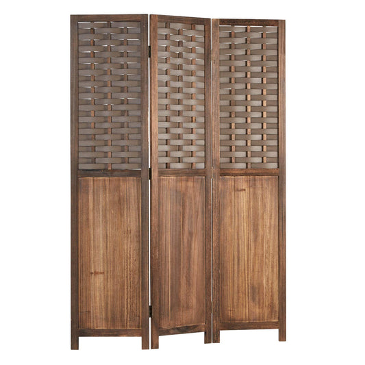 Homestyle4u 2000 Paravent Raumteiler Holz braun 3-teilig. Flexibler Raumteiler zur Abgrenzung von Bereichen oder für Privatsphäre.