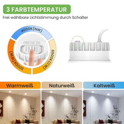 ALUSSO LED Modul 6W 540lm dimmbar, 3 Farbtemperaturen, IP44, 6er-Set