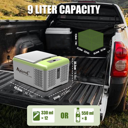 Alpicool C9PT Kühlbox 9 L Kompressor 12 V für Auto und Camping