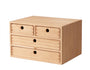 KIRIGEN Schreibtisch-Organizer aus Paulownia-Holz, 4 Schubladen, in Natur zur Ablage von A4-Papier