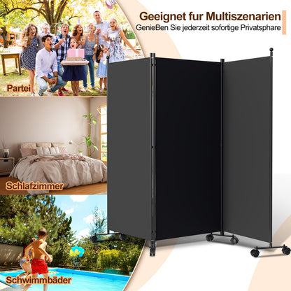Vigevee Paravent Raumteiler klappbar 3-teilig 263x181 cm Anthrazit