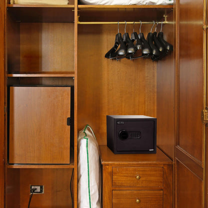 hjh OFFICE COMPACT Safe – Elektronisches Zahlenschloss, Schwarz