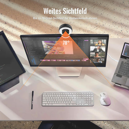 Angetube 4K Webcam mit Licht – USB Streaming Kamera PC Mac