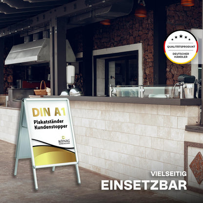 Dreifke Keitum Kundenstopper - DIN A1 Silber beidseitig wetterfest