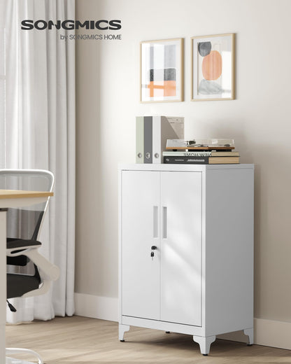SONGMICS Aktenschrank OMC012W01 - Mattweiss, abschliessbar