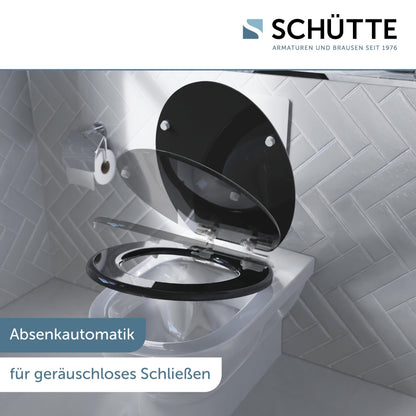Schütte WC-Sitz Black aus Holz mit Absenkautomatik, bis 175 kg