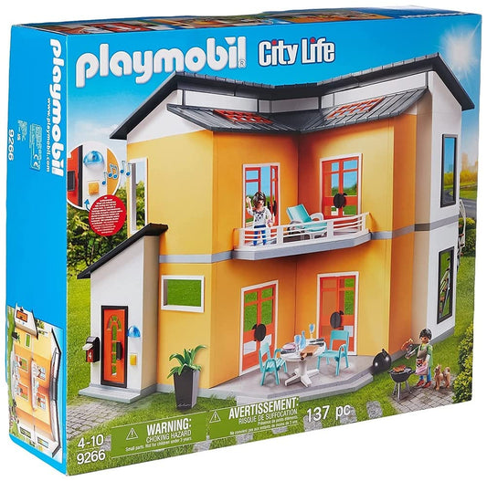 PLAYMOBIL City Life 9266 Modernes Wohnhaus Licht- & Soundeffekte. Detailliertes Spielhaus mit Effekten für Rollenspiele.