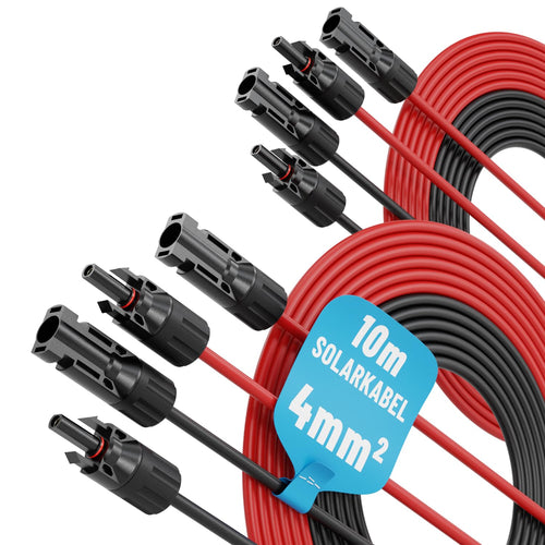 ABSINA H1Z2Z2-K 4mm2 Solarkabel - 4x 10m Set Schwarz & Rot