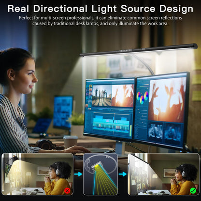 EYOCEAN LED Monitor Klemmleuchte 80cm – Dimmbar Gestensteuerung