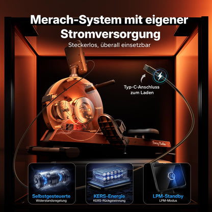 MERACH Rudergerät für Zuhause, LED-Anzeige, 60 kg Magnetwiderstand