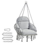 SONGMICS Hängesessel GDC042G11V3, mit Kissen, bis 120 kg, Taubengrau, flauschige Polsterung mit Quasten