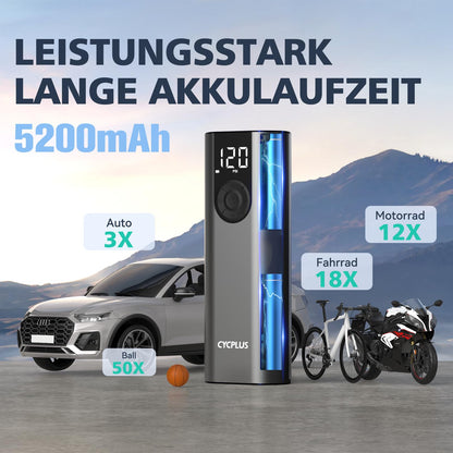 CYCPLUS A8 Elektrische Luftpumpe 150 PSI mit LCD-Display, Grau
