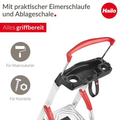 Hailo L85 ComfortLine Alu-Sicherheits-Stehleiter 5 XXL-Stufen