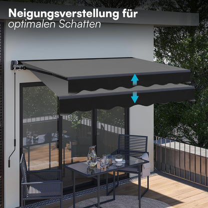 STEELSØN Kestria Gelenkarmmarkise 200 x 150 cm Anthrazit mit Kurbel
