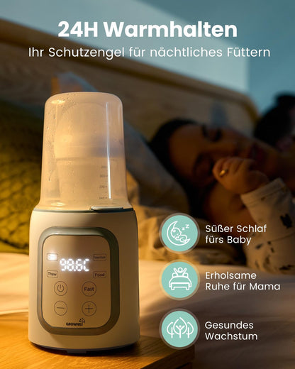 Grownsy Flaschenwärmer 10-in-1 mit Timer und automatischer Abschaltung