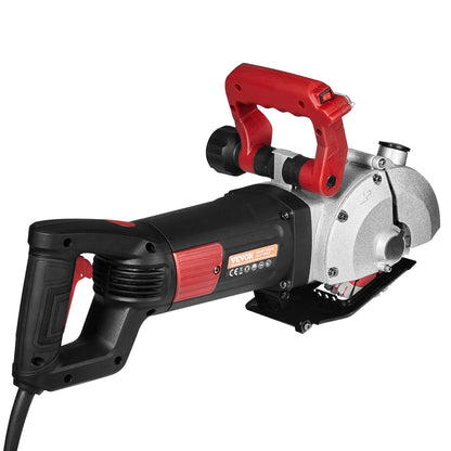 VEVOR Mauernutfräse Schlitzfräse 4800W 125mm. Robustes gelb-schwarzes Handgerät. Fräst parallele Schlitze für die Verlegung von Leitungen in Wänden.