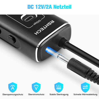 RSHTECH RSH-A107C aktiver 7-Port USB-C-Hub, Aluminium, 24W Netzteil