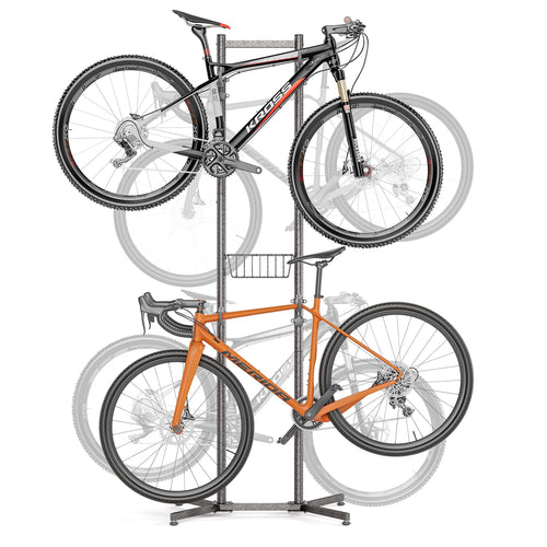 CXWXC Fahrradständer Boden Halterung für 4 Fahrräder – bis 70kg. Schwarzes Metallgestell mit vier Radaufnahmen zum Parken von 4 Fahrrädern.