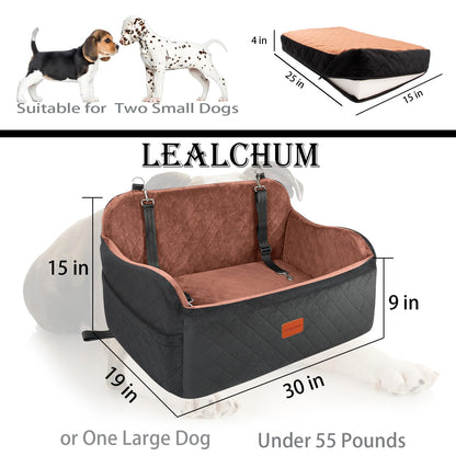 Lealchum Sicherheits Autositz für Hunde - Large, Black/Brown