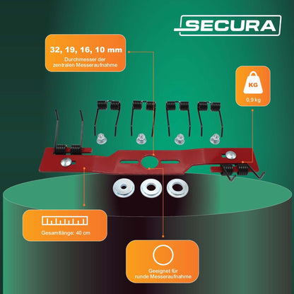 Secura Vertikutierer Kit – Kraftharke für Benzin-Rasenmäher ab 41 cm