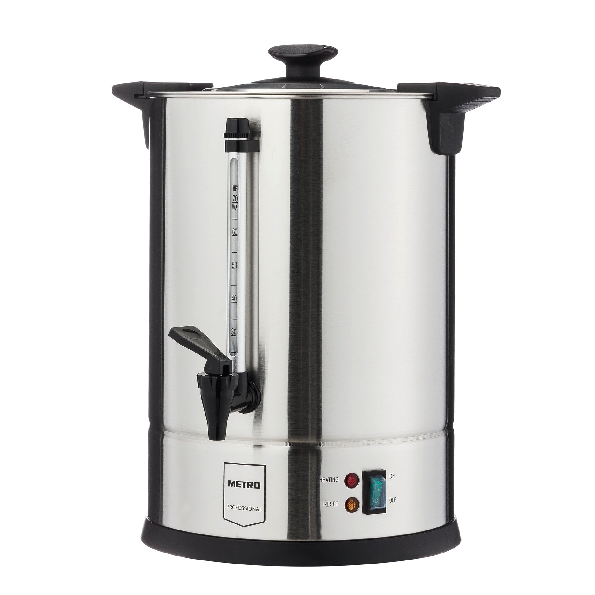 METRO Professional GCM4011 Kaffeemaschine - 10.5L 70 Tassen silber. Große, silbergraue Kaffeemaschine, die Kaffee brüht und warmhält.