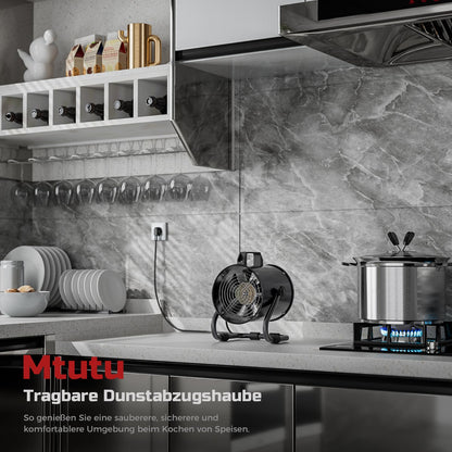 Mtutu Tragbare Abzugshaube – 600m³/h, 10 Aktivkohle Filter