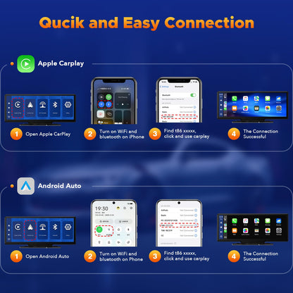 Volam 9.26 Zoll Carplay Display mit 2.5K Dashcam & Rückfahrkamera
