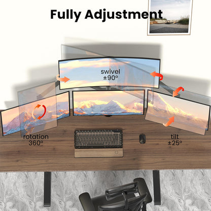 Monitor Halterung 4 Monitore 17-32" Tischhalterung - Schwarz