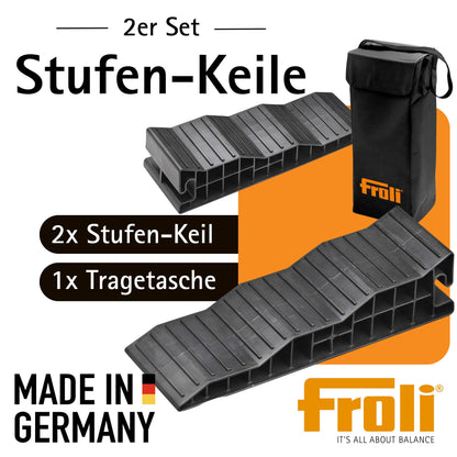 Froli Stufenkeil 2er Set – Auffahrkeile 45/75/105 mm für Wohnmobil
