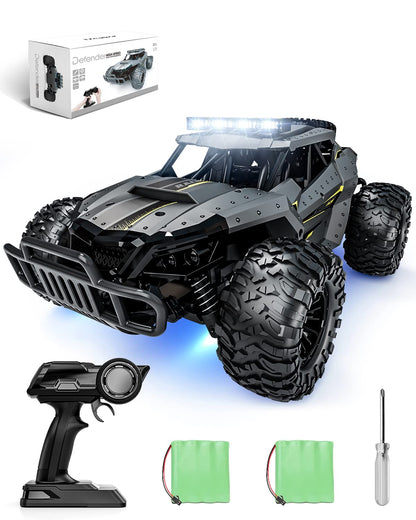 Tecnock RC Monstertruck 1:16, ferngesteuertes Offroad-Auto mit LED-Scheinwerfern und Fahrgestellbeleuchtung